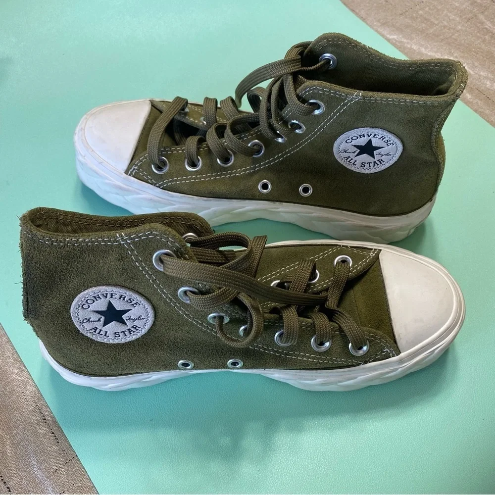 Converse Chuck Taylor All Star Lift Platform Moss Green Sneakers Size 5.5